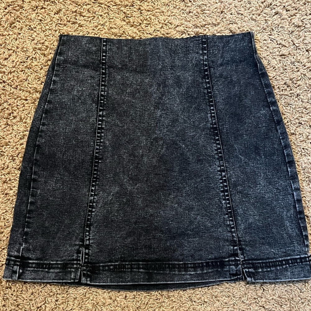 Soft Black Denim Skirt